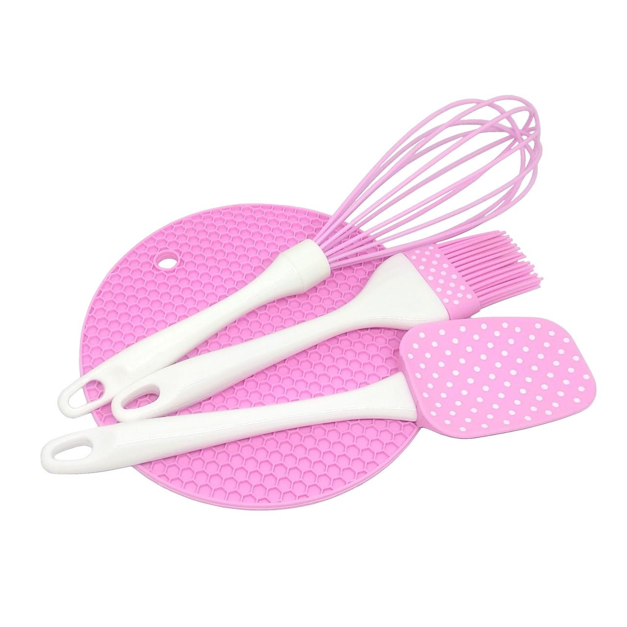 Набір кухонного приладдя А-PLUS 1956Г силіконовий № 495 Рожевий (203768-р)