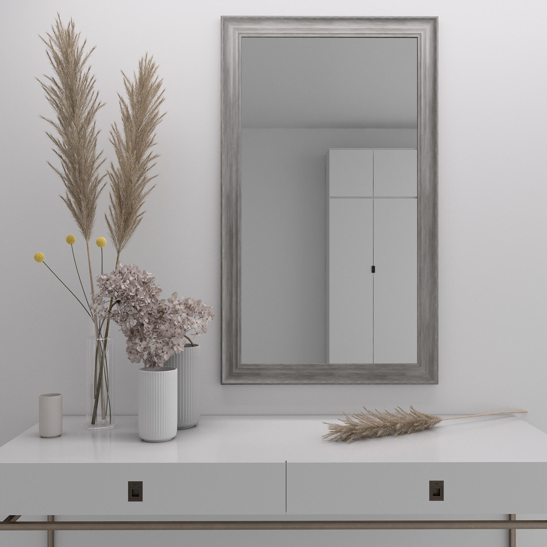 Зеркало навесное Black Mirror на стену 122х72 Серебристо-серый (7024-411) Зеркало навесное Black Mirror на стену 122х72 Серебристо-серый (7024-411)