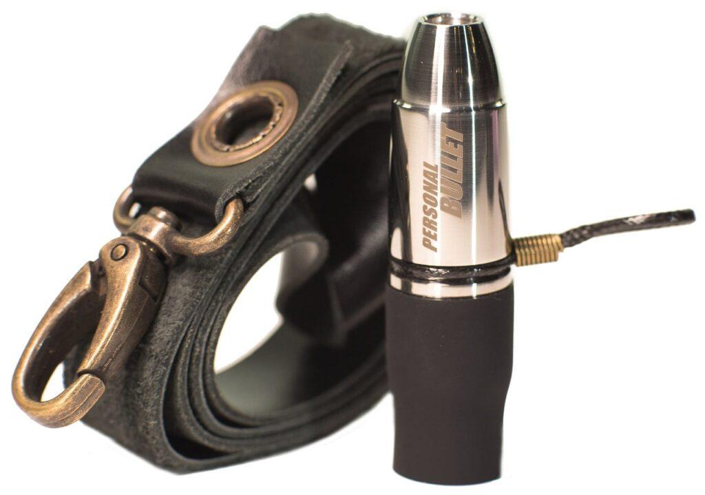 Мундштук персональный Totem Personal Bullet из нержавеющей стали/натуральная кожа Черный (1482476434)