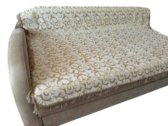 Комплект Дивандек полуторный из гобелена покрывало на кровать 150х200 см/накидки 70х150 см 2 шт. Молочный (П4К-gobelen-new-006-02)