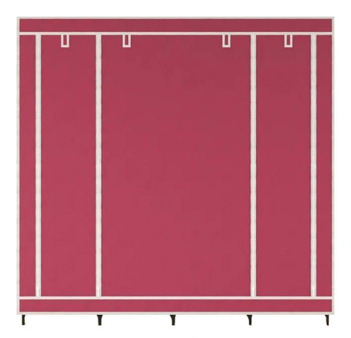 Шафа для одягу універсальна Storage Wardrobe 28170 каркасна складна на 4 секції Бордовий (N-1) - фото 4 Шафа для одягу універсальна Storage Wardrobe 28170 каркасна складна на 4 секції Бордовий (N-1) - фото 4