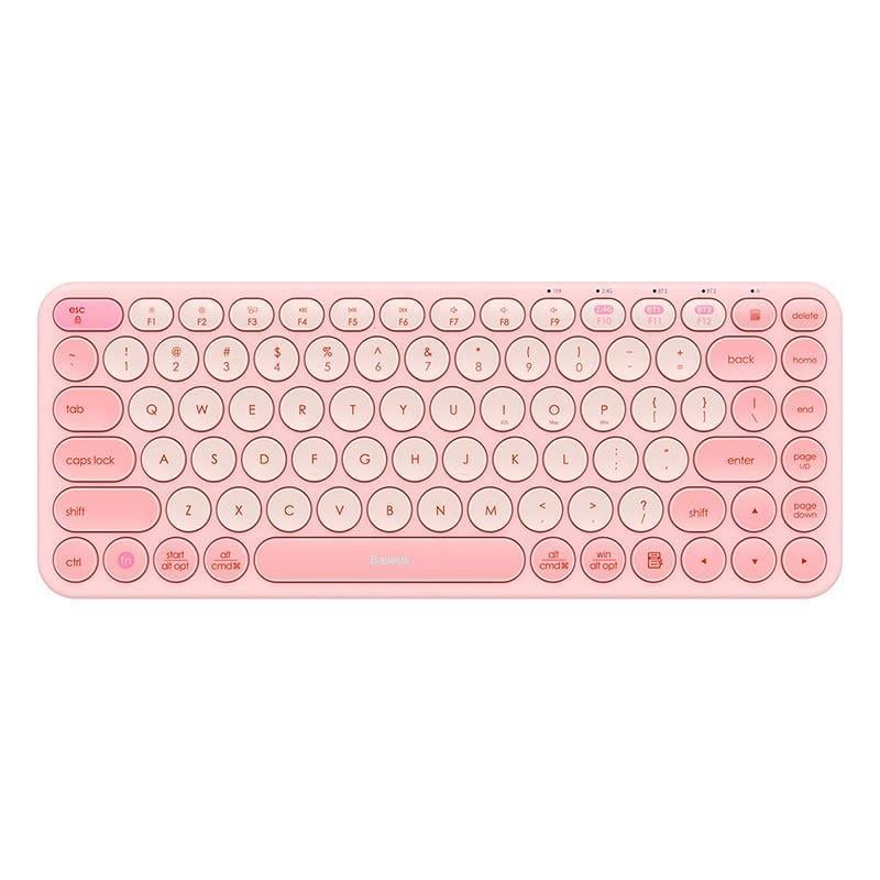 Клавіатура бездротова 3 діапазонна BASEUS K01A Wireless Tri-Mode Keyboard Рожевий (2123908374)