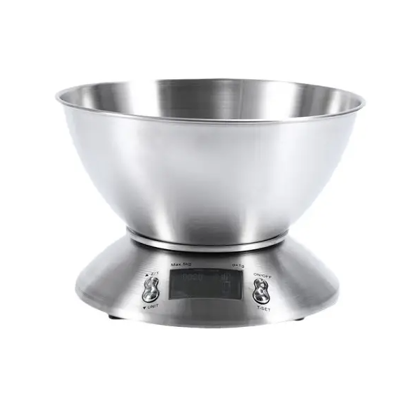 Весы кухонные электронные Sokany SK-1204 с чашей Хром (SK1204)