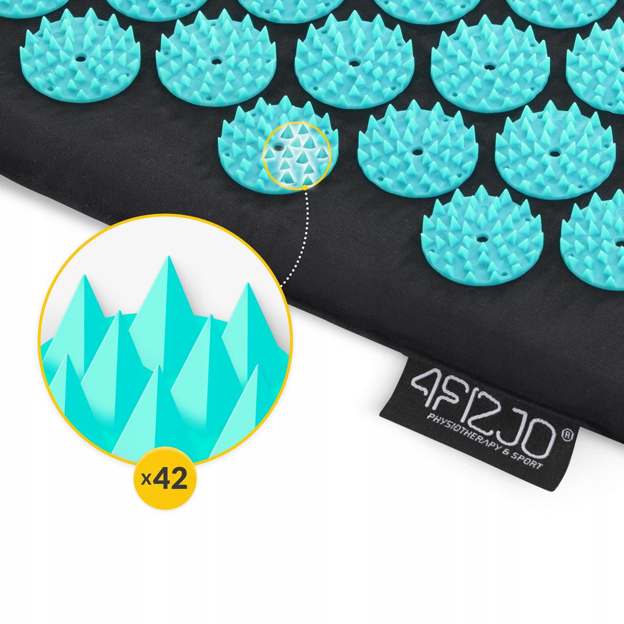 Килимок акупунктурний з валиком 4fizjo Classic Mat Аплікатор Кузнєцова Black/Blue (P-5905973402385) - фото 9
