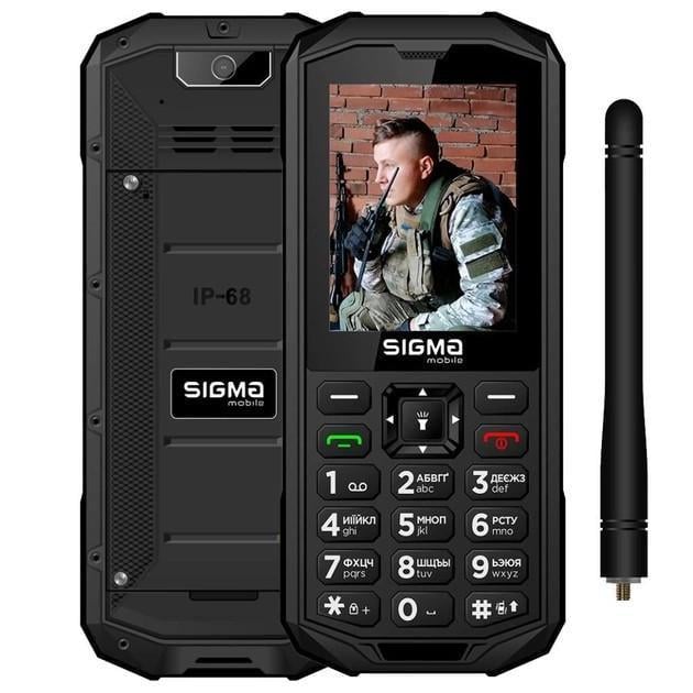Кнопковий телефон захищений Sigma X-treme Pa68 WAVE 2,4" Чорний (2192376407)