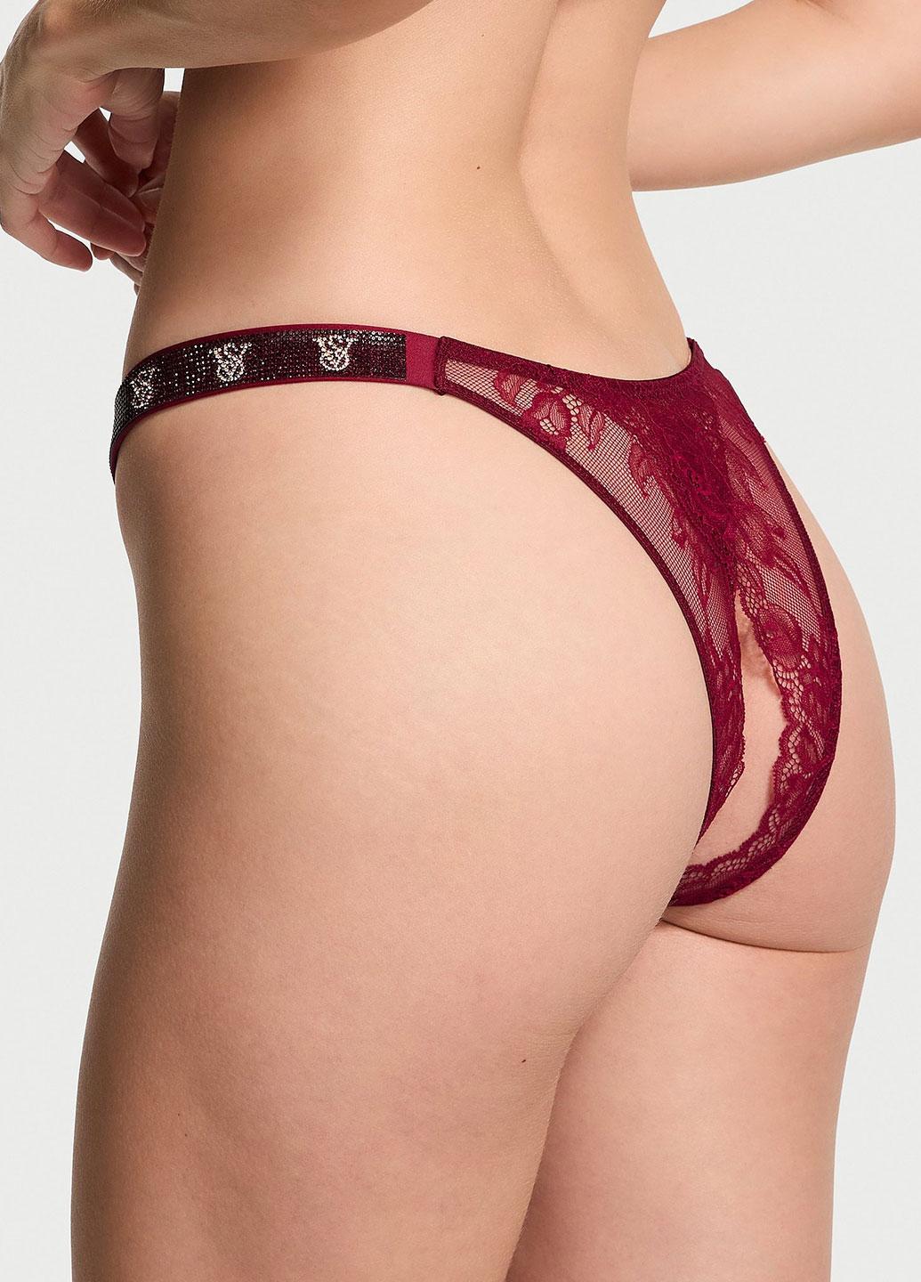 Трусики со стразами Victoria's Secret Very Sexy XL Бордовый (7000R0418804QG4XL)