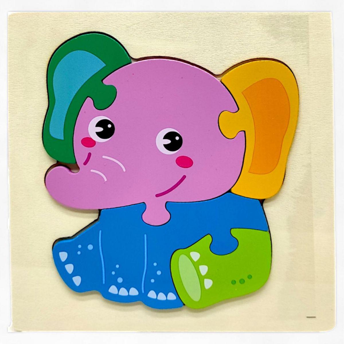 Вкладыш-пазл деревянный Слоник 15х15 см