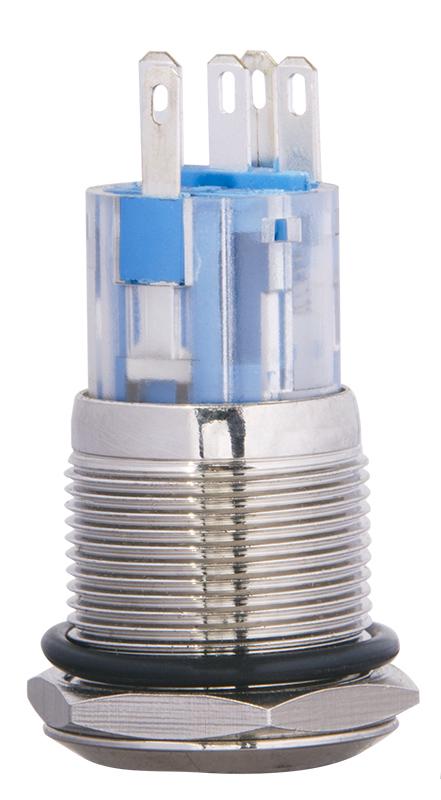 Кнопка плоская АСКО-Укрем TYJ 19-271 1NO+1NC металлическая LED 220 V 19 мм Зеленый (A0140010113)