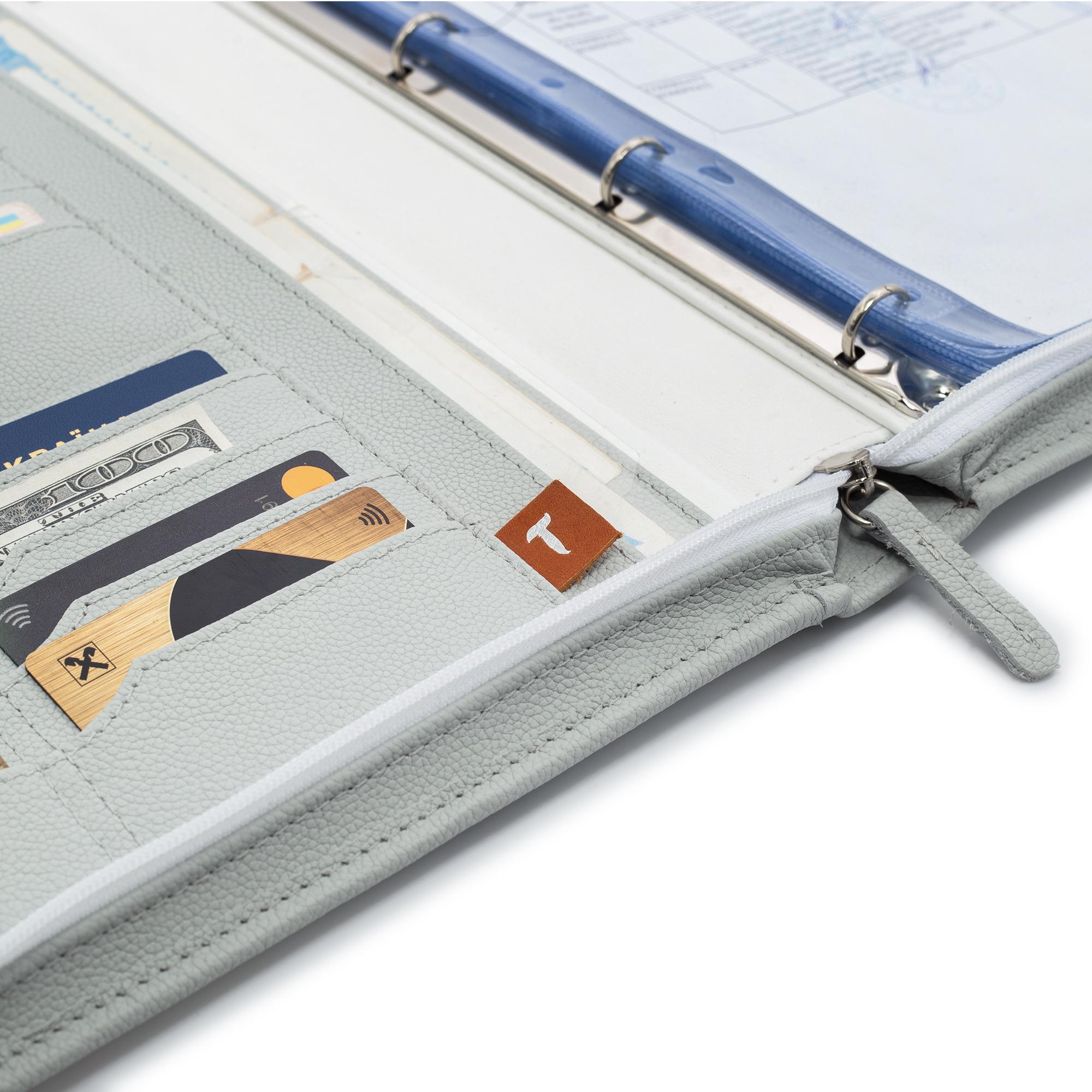 Папка кожаная для семейных документов А4 Серый (Н530-00-316011) - фото 4