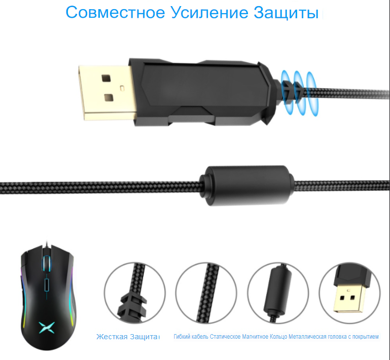 Мышка геймерская Delux M625 A3050 RGB с подсветкой 4000DPI - фото 4 Мышка геймерская Delux M625 A3050 RGB с подсветкой 4000DPI - фото 4