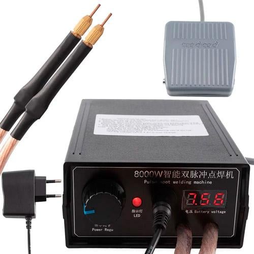 Апарат контактного точкового зварювання з ножною педаллю портативний 8000W 9600 mAh Black (877429) - фото 4 Апарат контактного точкового зварювання з ножною педаллю портативний 8000W 9600 mAh Black (877429) - фото 4