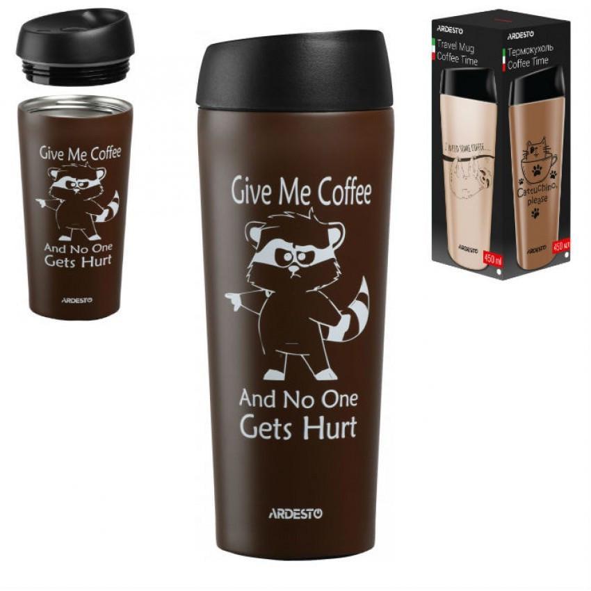 Термочашка Coffee time Raccon Ardesto AR2645DML 450 мл (1281663707) - фото 2 Термочашка Coffee time Raccon Ardesto AR2645DML 450 мл (1281663707) - фото 2