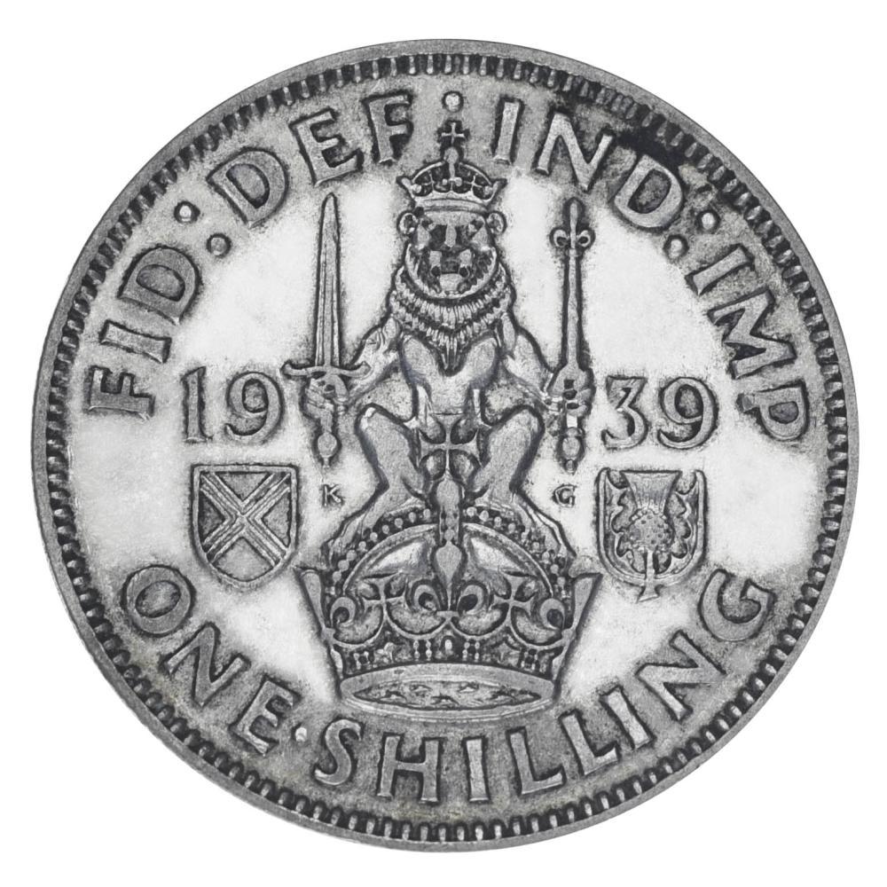 Коллекционная монета Великобритания 1 шиллинг 1939 F-VF Шотландия Лев сидящий 5,66 г (М19866)