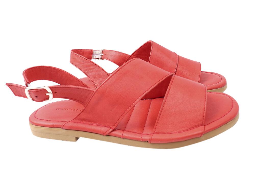 Босоножки женские Mario Muzi из кожи на низком ходу с открытой пятой р. 37 Красный (564-21LBC)