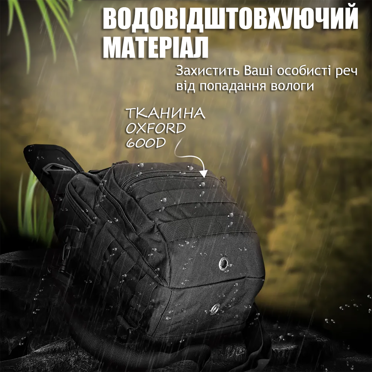 Рюкзак-сумка B14 військова через плече Oxford 600D 26х19х10 см Чорний - фото 10 Рюкзак-сумка B14 військова через плече Oxford 600D 26х19х10 см Чорний - фото 10