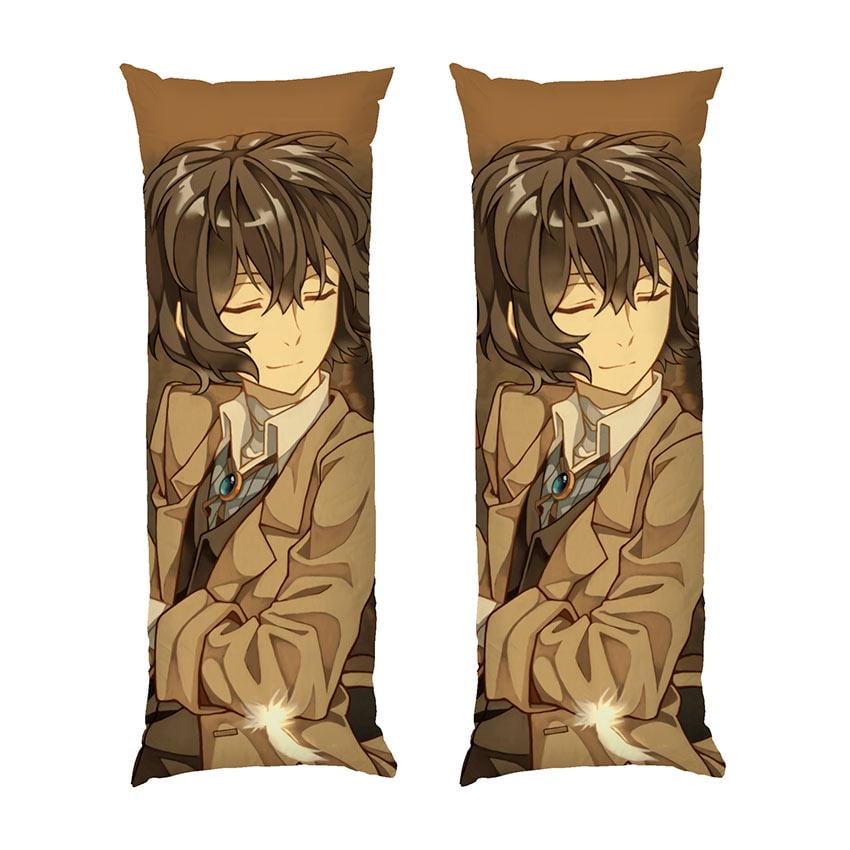 Подушка дакимакура Osamu Dazai smile Bungo stray dogs габардин 70х30 см (113218)