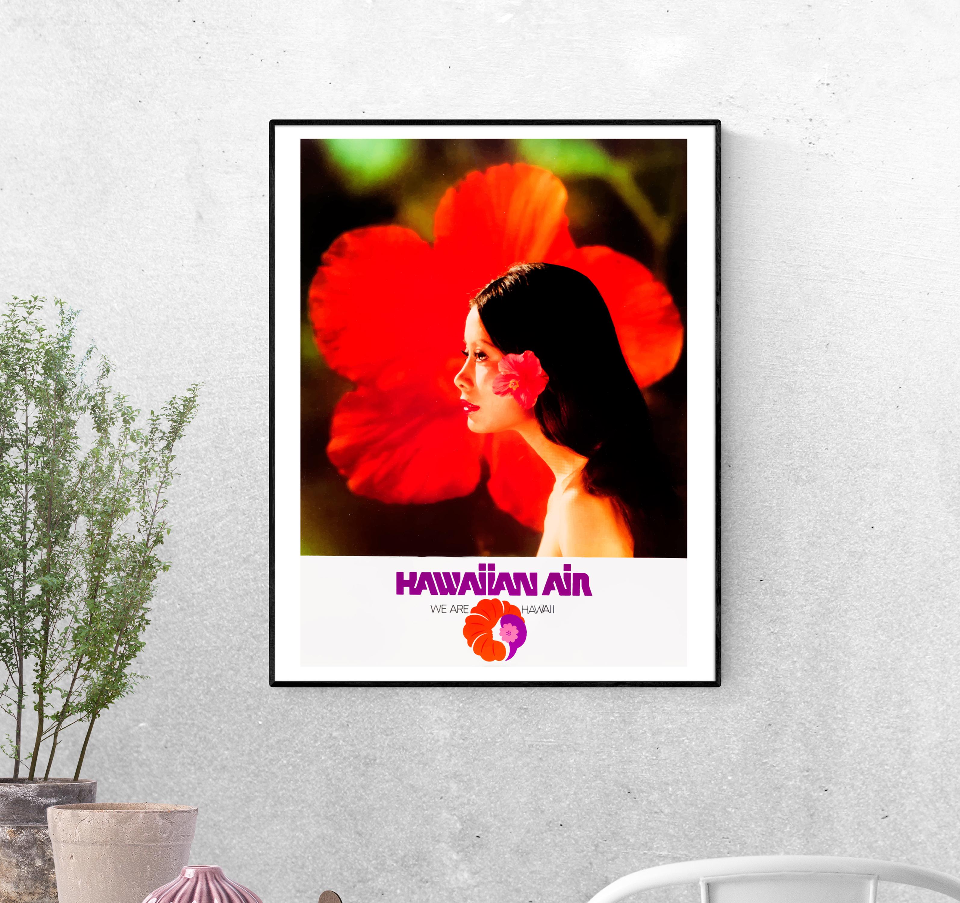 Тревел-постер Гавайи красный цветок формат А-4