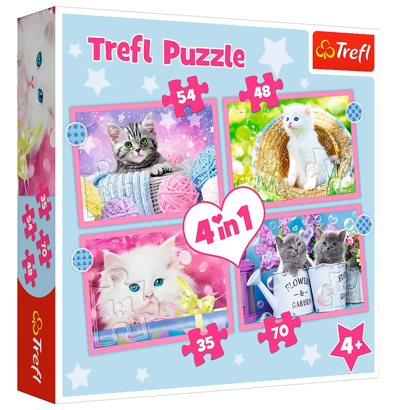 Пазлы Trefl 4в1 Веселые котики 207 эл. Разноцветный (150-98-34396)