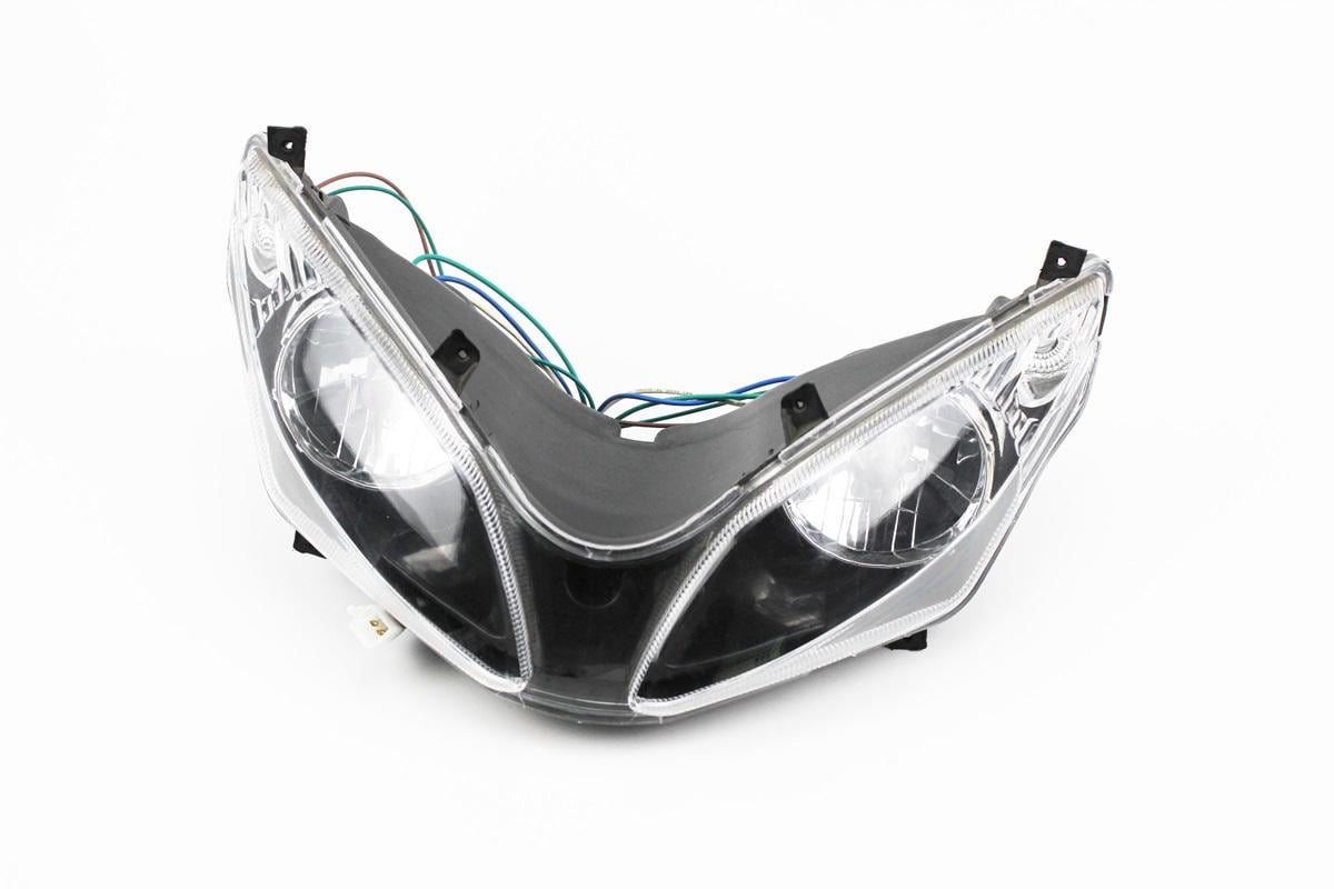 Фара передняя в сборе к мотоциклу Viper-Zongshen V200-F2/V250-F2 двухлинзовая