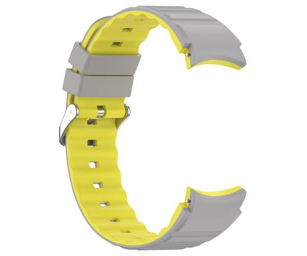 Ремешок Sport Silicone Dual Color для Samsung Galaxy Watch 7 20 мм Серо-желтый