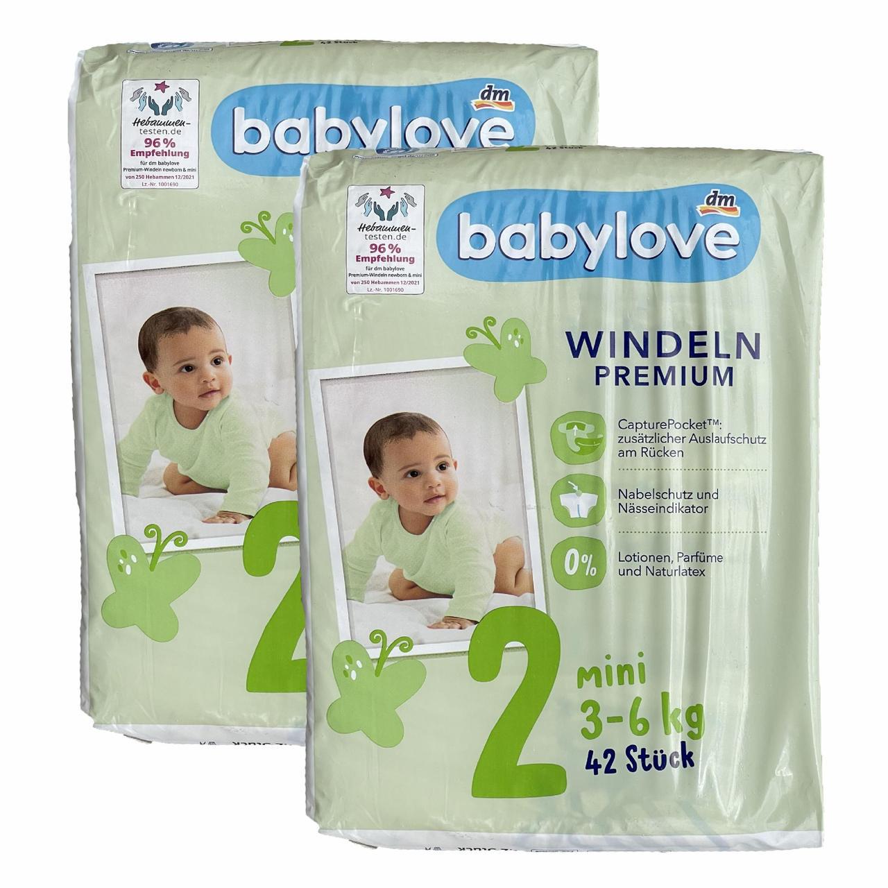 Підгузки дитячі Babylove Premium 2 mini 3-6 кг 84 шт. (2301031471)