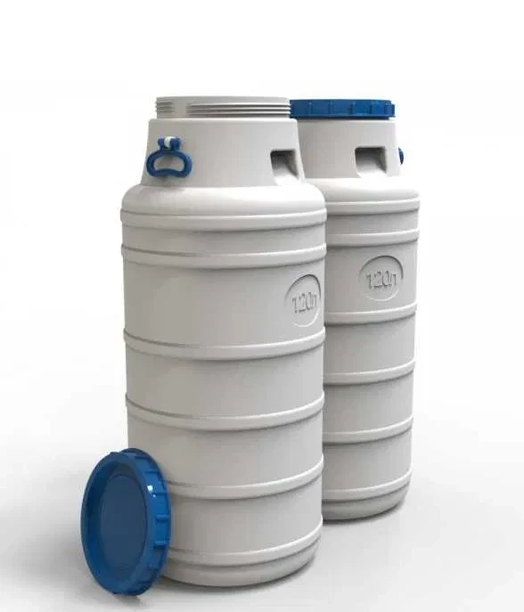 Бидон пищевой с крышкой 28 см с уплотнителем 120 л Белый (2840)