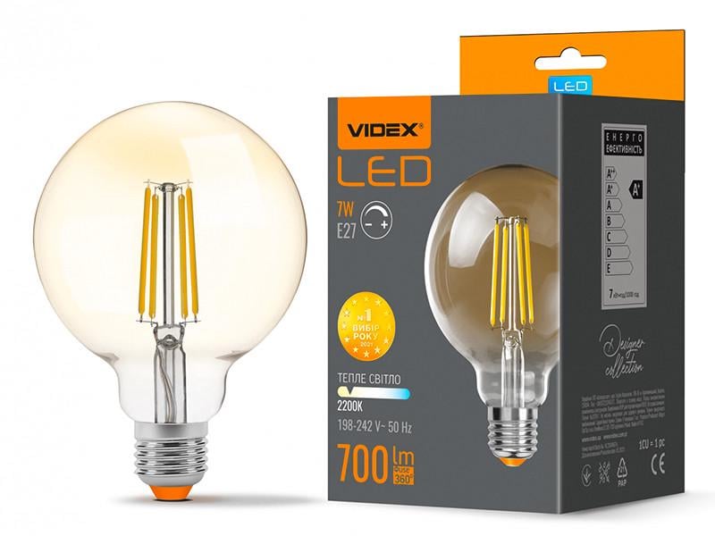 Лампа світлодіодна Videx G95FAD Filament 7W E27 2200K Бронзовий (VL-G95FAD-07272) Лампа світлодіодна Videx G95FAD Filament 7W E27 2200K Бронзовий (VL-G95FAD-07272)