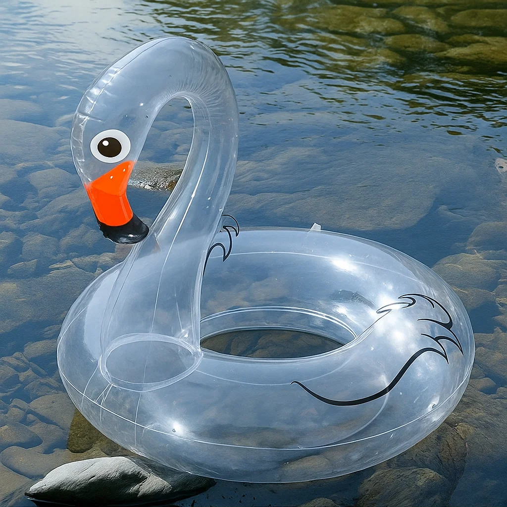 Надувной круг для плавания Фламинго блестящий 90см Прозрачный (52-BT-6510-2) - фото 6 Надувной круг для плавания Фламинго блестящий 90см Прозрачный (52-BT-6510-2) - фото 6