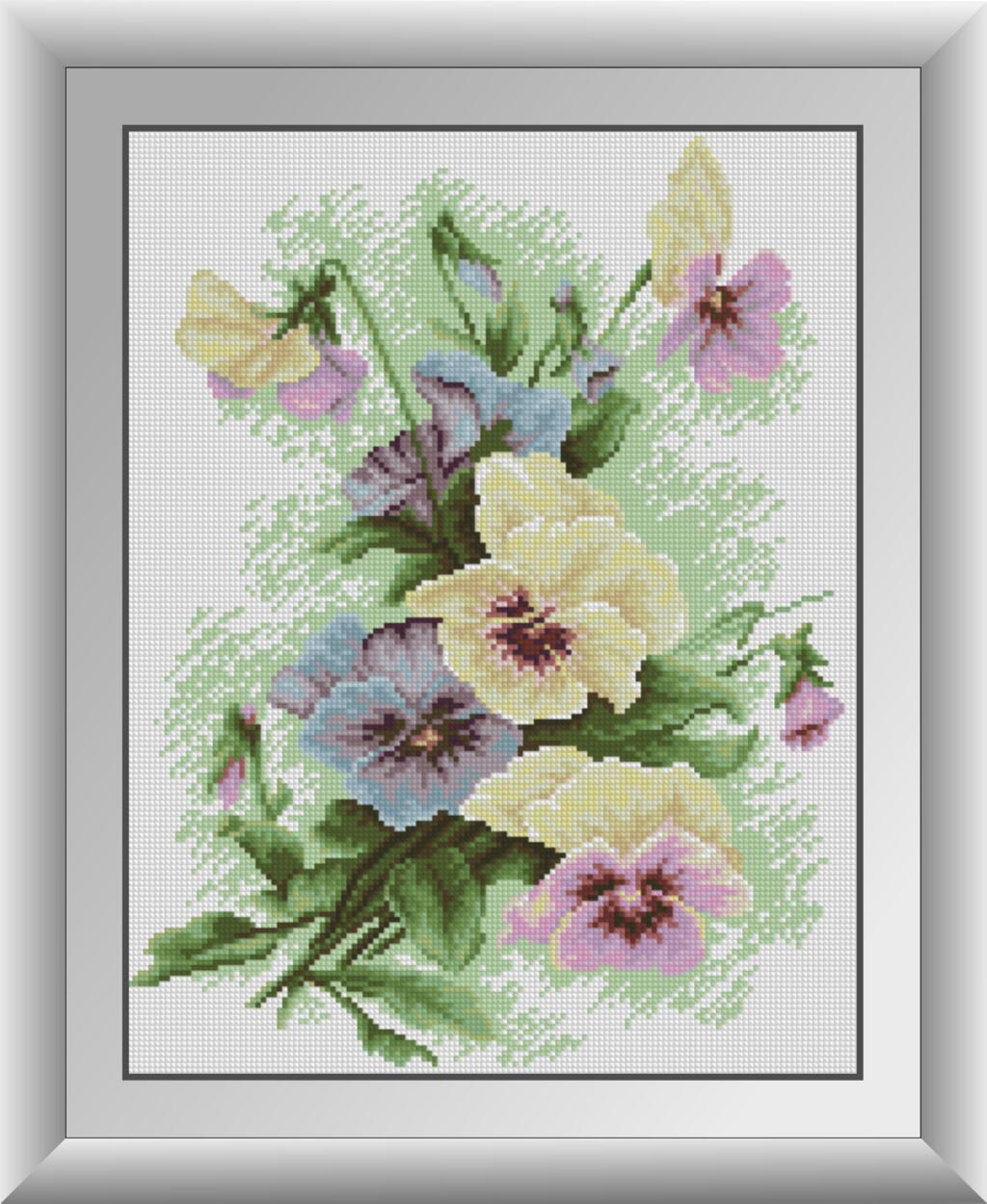 Алмазная мозаика Dream Art Букет анютиных глазок 34x44 см (DA.30400)