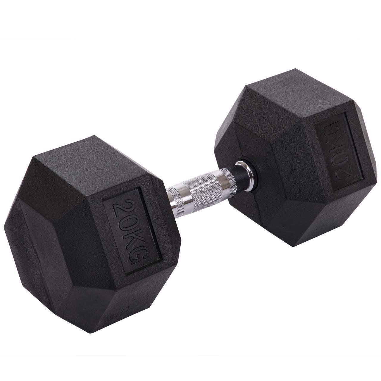 Гантель цельная Zelart TA-2679-20 шестигранная гексагональная обрезиненная 20 кг (2532858629)