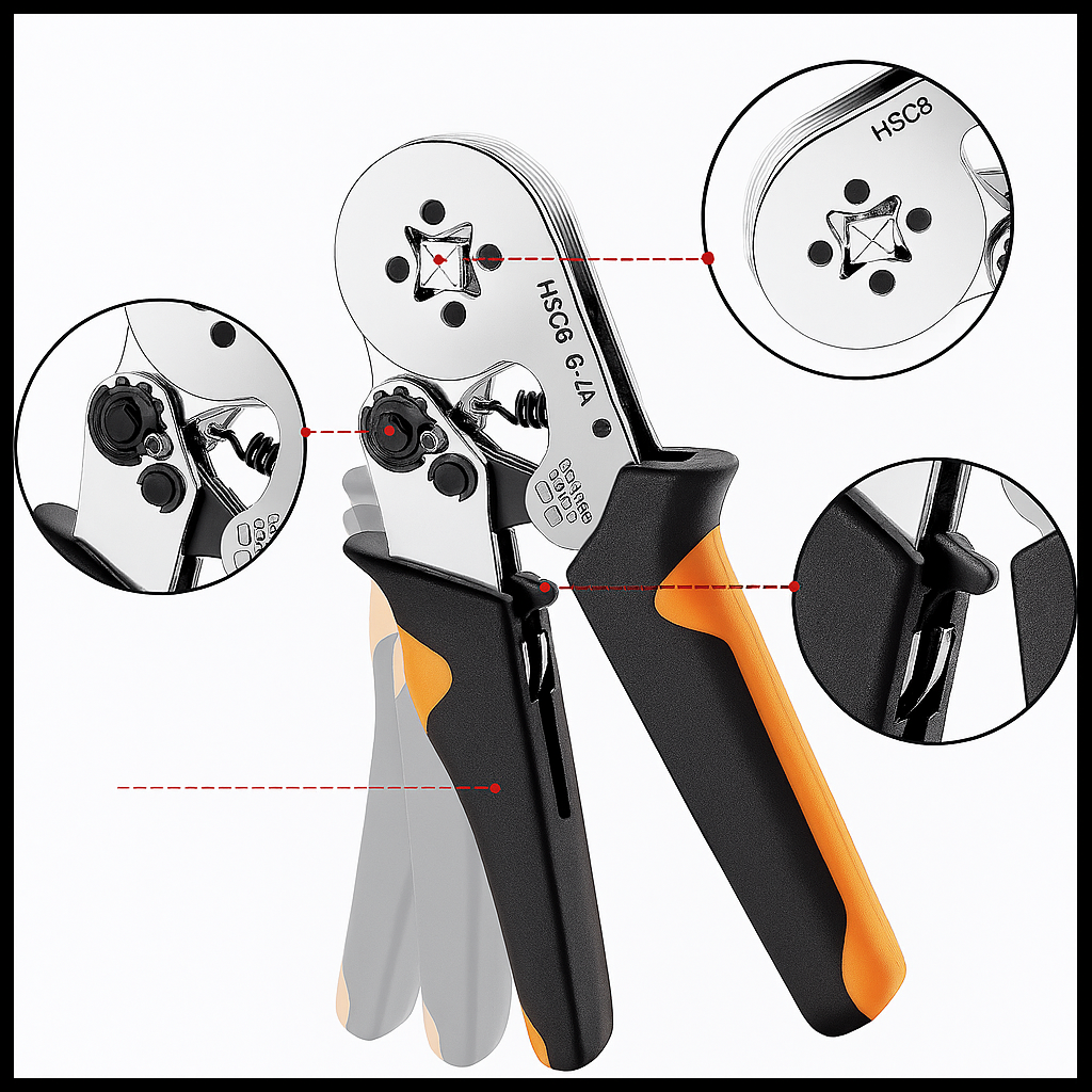 Кримпер для гильз 0,25-10 мм2 и 1200 гильз в кейсе (28112664) - фото 4