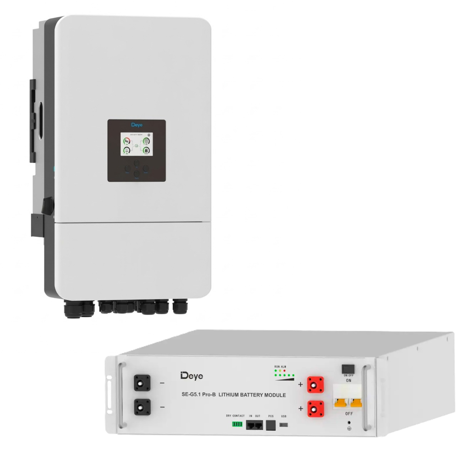 Комплект автономного энергоснабжения Deye SUN-8K-SG05LP3-EU 8 кВт 3 фази и Deye SE-G5.1 Pro-B 5,12 кВт/год LiFePO4