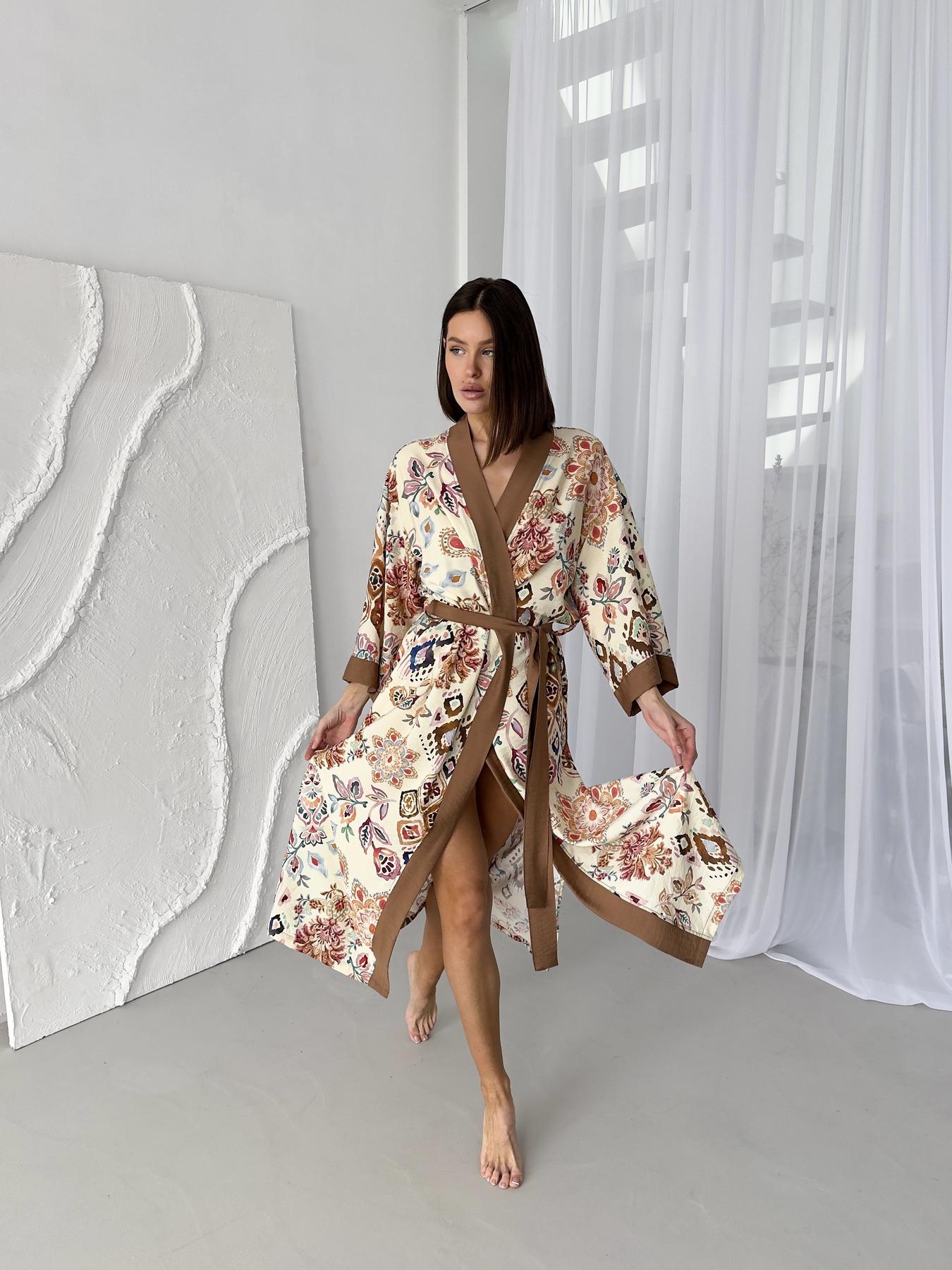 Женский Халат-кимоно длинный COSY Boho Chic S/M Карамель (BC2) - фото 4 Женский Халат-кимоно длинный COSY Boho Chic S/M Карамель (BC2) - фото 4