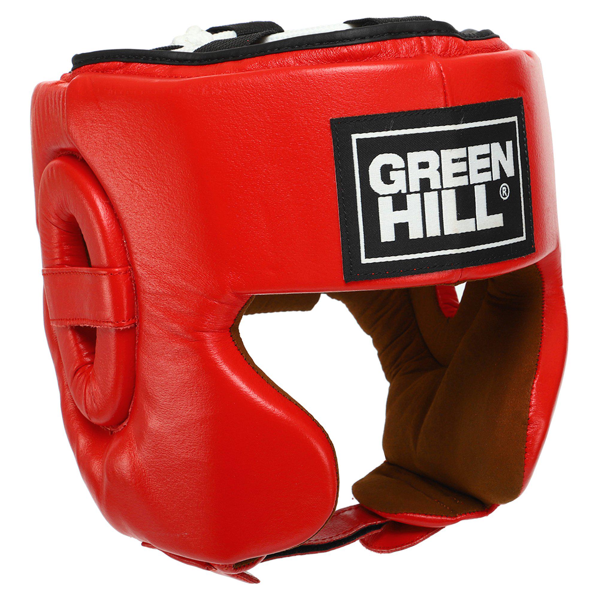 Шлем боксерский кожаный GREEN HILL в мексиканском стиле L Красный (BO-0575)