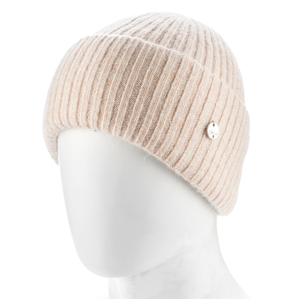 Шапка женская ангоровая зимняя Atrics WH895 в широкий рубчик с двойным отворотом утепленная флисом Латте - фото 1 Шапка женская ангоровая зимняя Atrics WH895 в широкий рубчик с двойным отворотом утепленная флисом Латте - фото 1