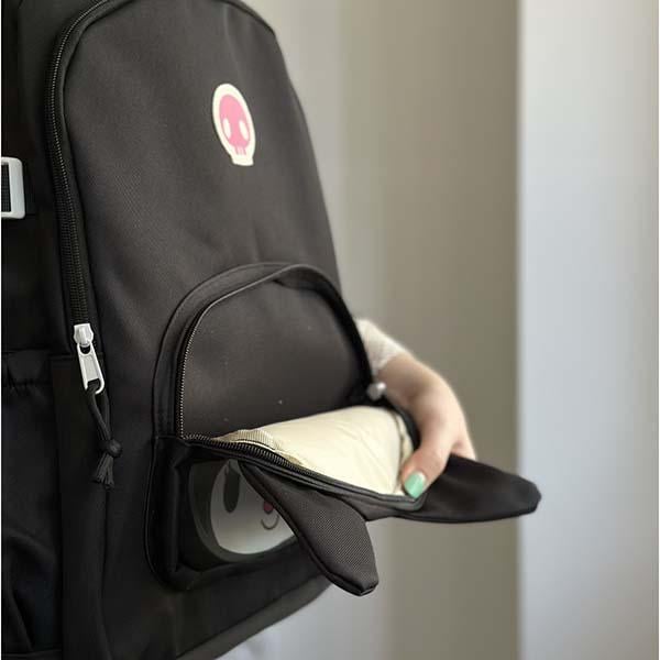 Рюкзак школьный Kuromi 44х30х19 см Черный (ЦБ-00034042) - фото 4 Рюкзак школьный Kuromi 44х30х19 см Черный (ЦБ-00034042) - фото 4