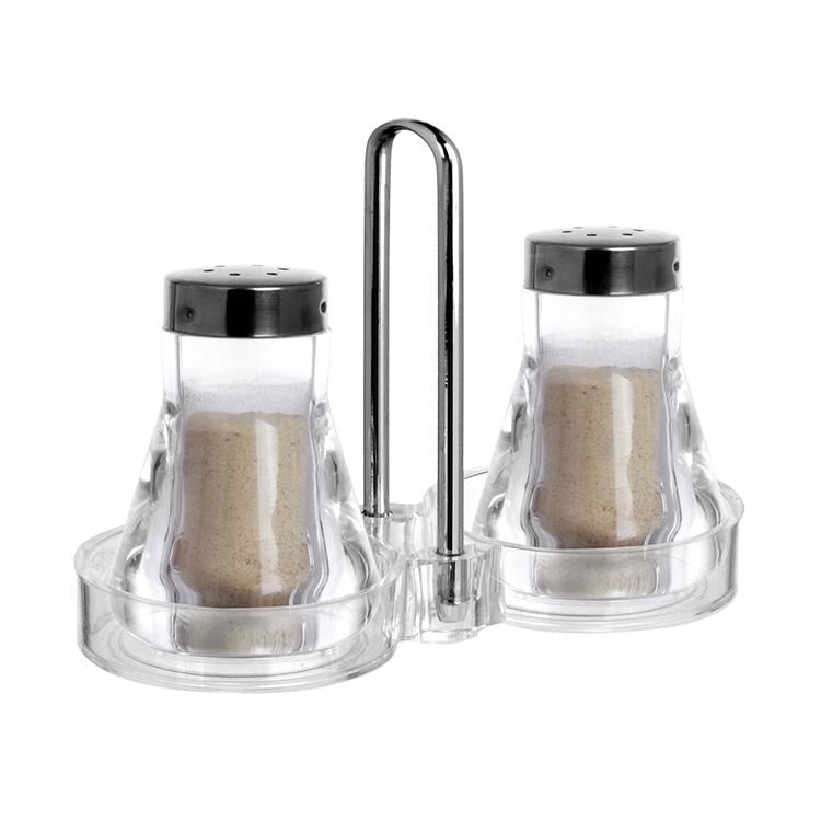 Набор для специй One Chef соль/перец из акрила на подставке 3 пр. 14х6х11 см
