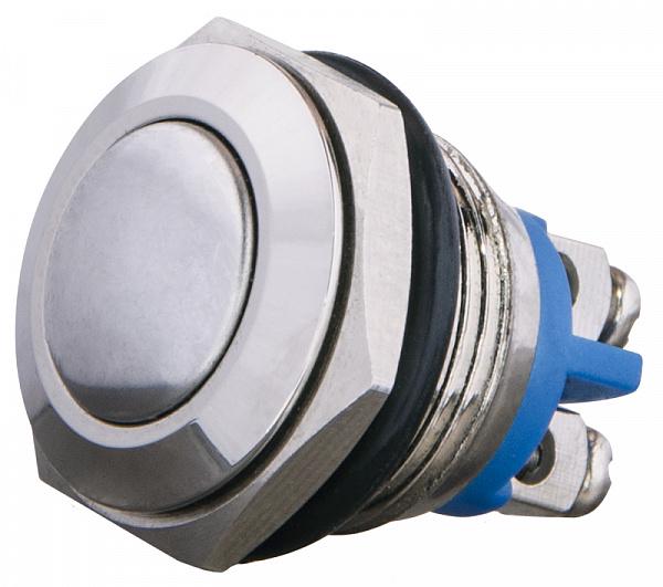 Кнопка выпуклая АСКО-Укрем TY 16-231A SCR 1NO металлическая без подсветки винтовое соединение 16 мм (A0140010085)