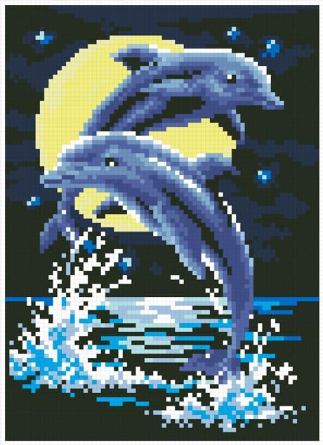 Алмазная мозаика Дельфины 18х25 см (АМШ-266)