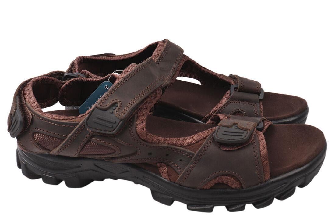 Босоножки мужские Restime из кожи на низком ходу с открытой пятой р. 40 Кабир (177-21LBS)