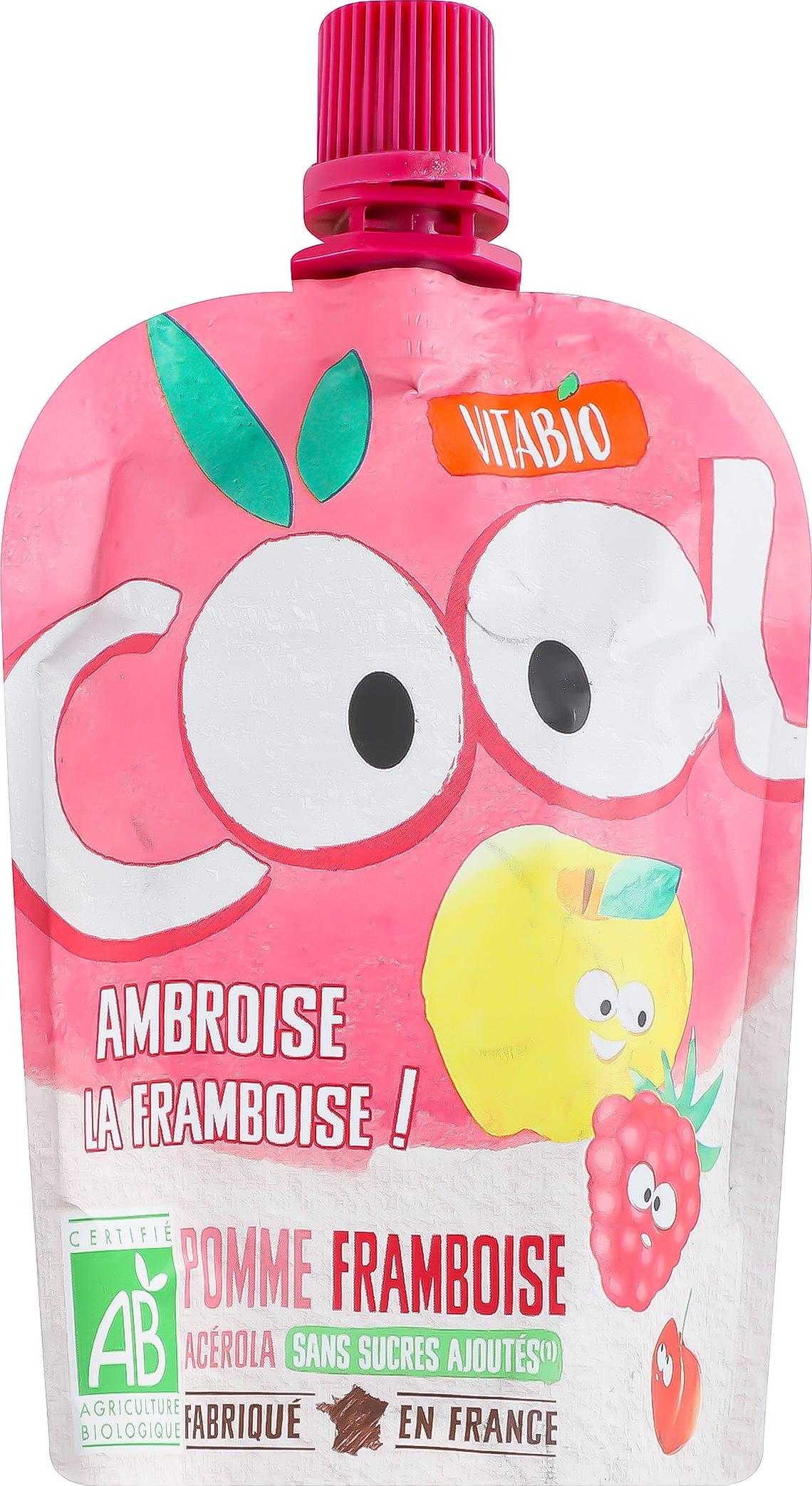 Органическое пюре Vitabio Cool Fruits с яблоком и малиной для детей от 3 лет 90 г (60406)