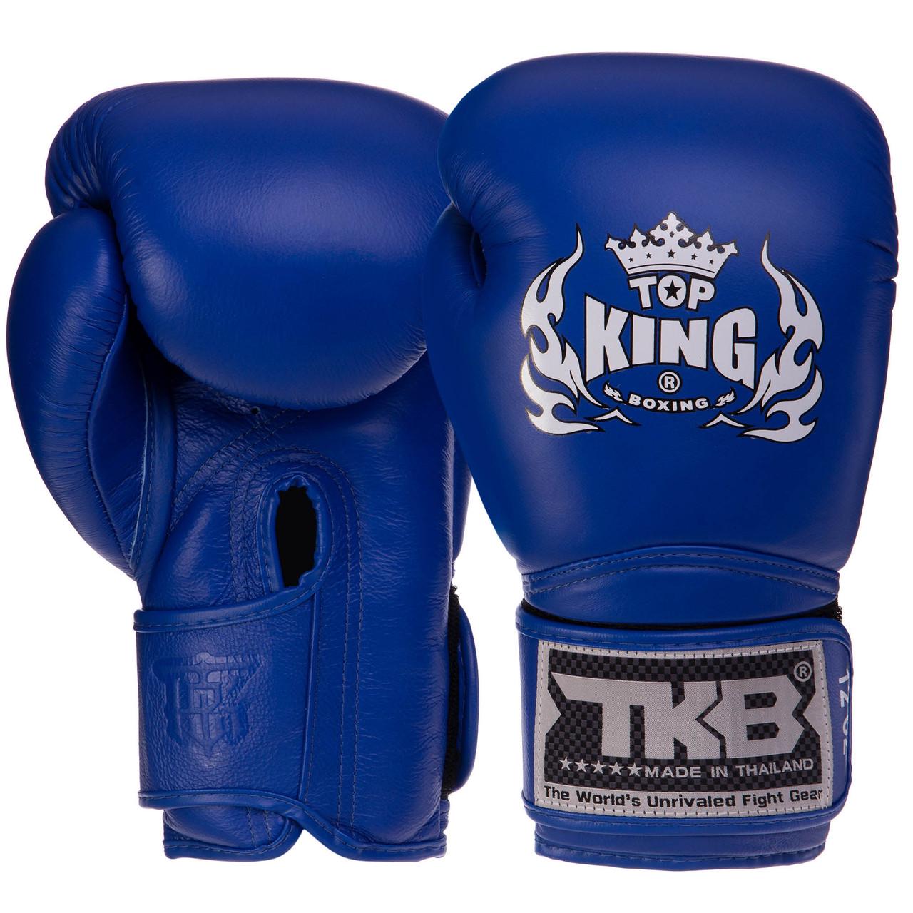 Боксерські рукавички Top King Super шкіряні 18 oz Синій (TKBGSV) - фото 1