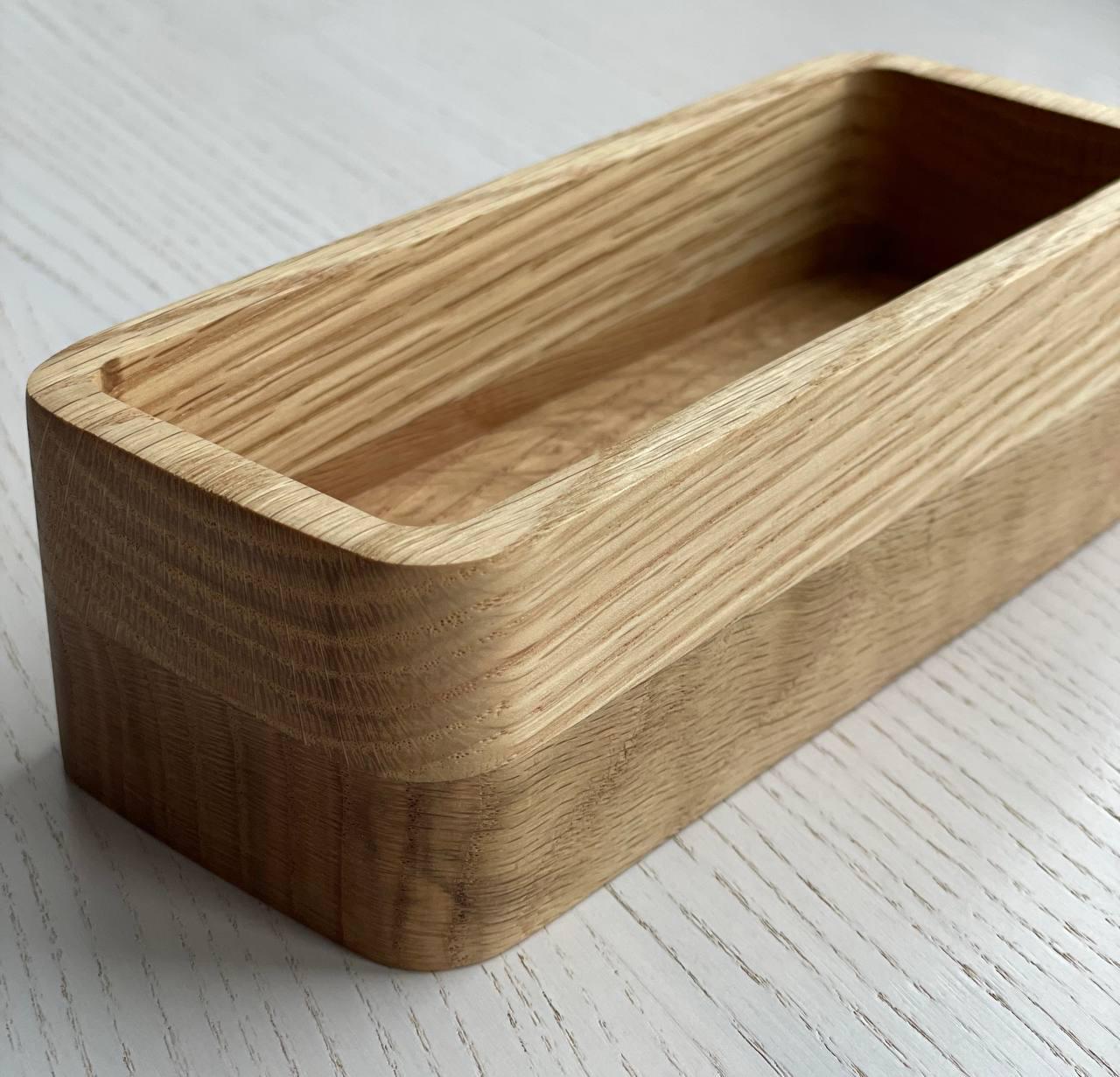 Ємність прямокутна з дуба для виготовлення контейнерної свічки 17х7х4,5 см (9392517) - фото 3