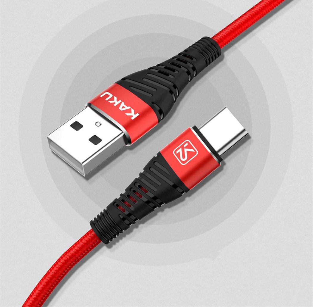 USB кабель Kaku KSC-298 USB-Type-C 1 м Red (1253050361) - фото 3