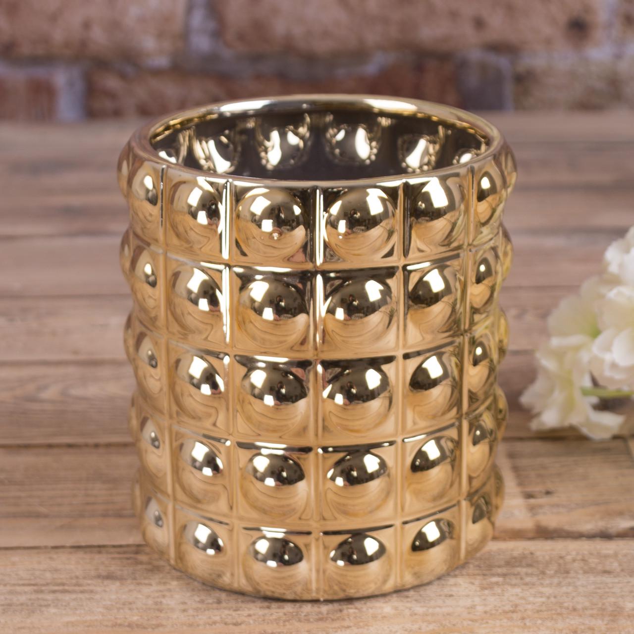 Кашпо Кружочки Золотой (4911-3)