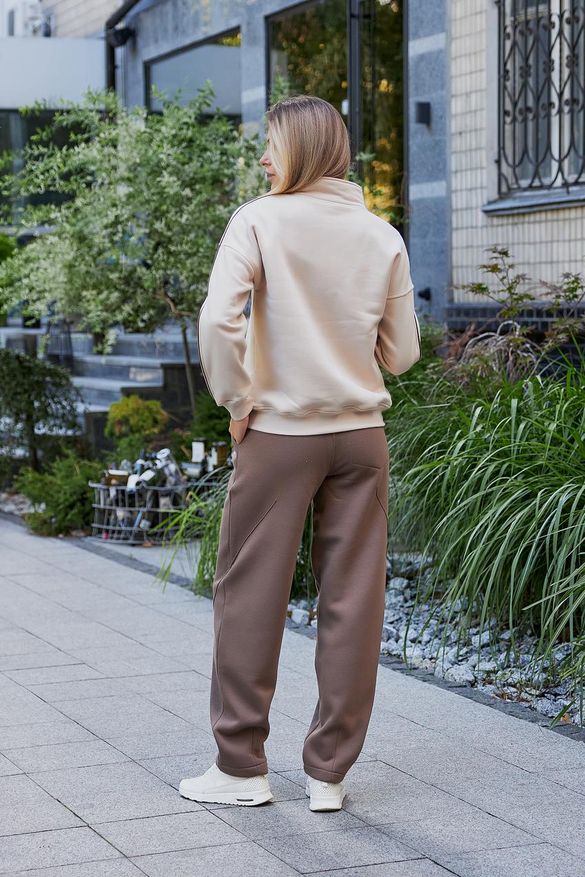 Костюм женский Лакоста М196.4 с начесом XL Бежево-Серый (983-1-63) - фото 2 Костюм женский Лакоста М196.4 с начесом XL Бежево-Серый (983-1-63) - фото 2