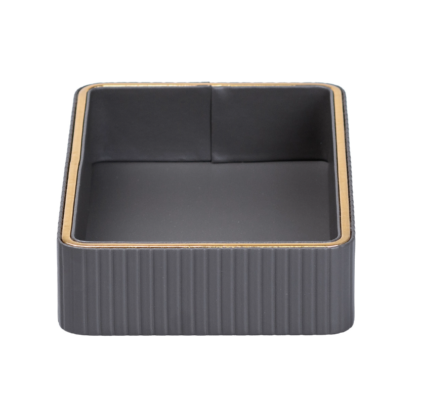 Салфетница из эко-кожи для дома и ресторана Серый - фото 3