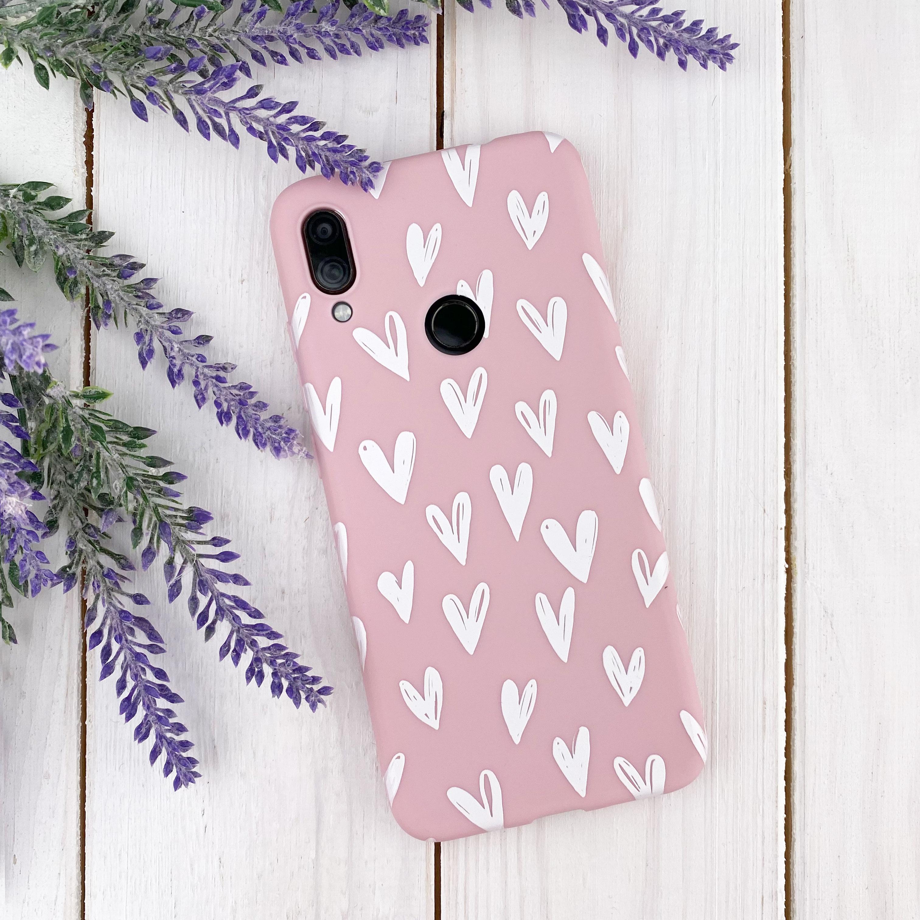 Силиконовый чехол Zorrov для Samsung Galaxy M31 - White hearts (14190070263117929) - фото 2