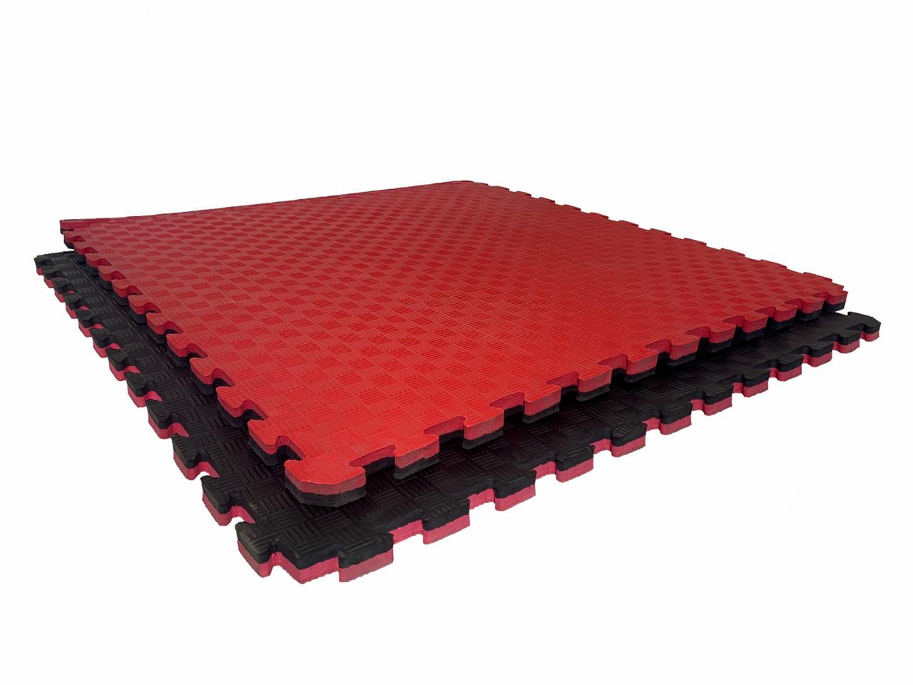 Мат Татами Ласточкин хвост 100х100х20 см Черно-красный