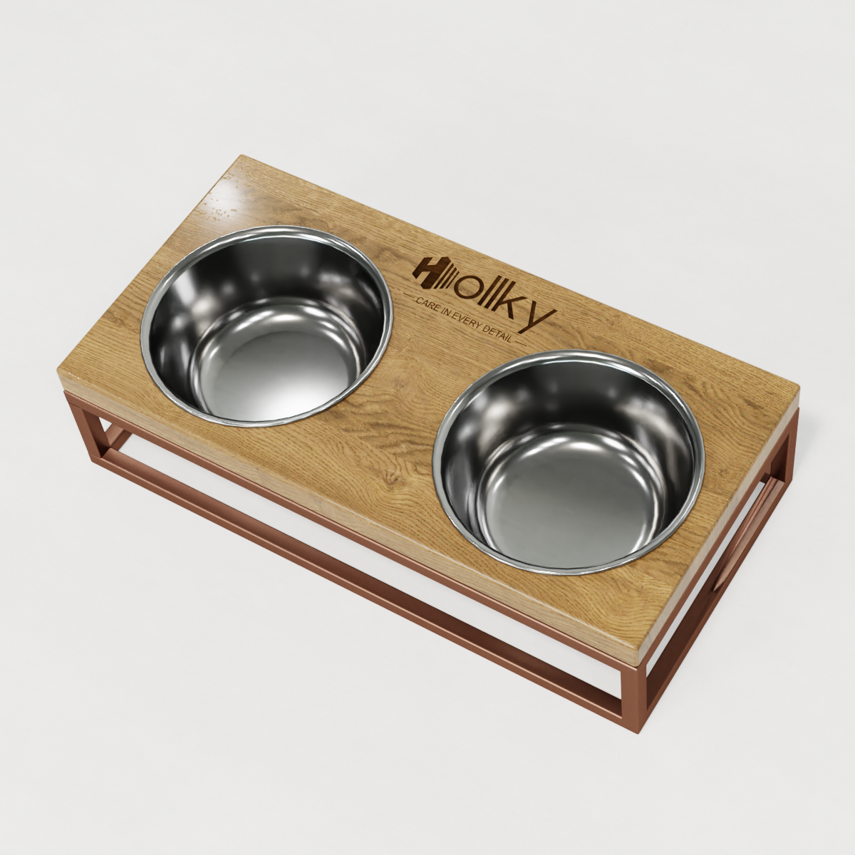 Миски на підставці для маленьких собак і котів Hollky Base S 2х0,45 л (BS-36187-GLNT) - фото 7 Миски на підставці для маленьких собак і котів Hollky Base S 2х0,45 л (BS-36187-GLNT) - фото 7